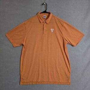 Volunteer Traditions Mens Orange White Striped UT Vols Embroidered Polo Size XL
